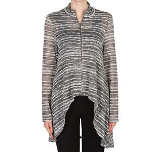 Joseph Ribkoff Women's Size 6 Striped Long Sleeve Zip up Jacket or Cardigan